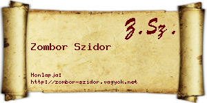 Zombor Szidor névjegykártya